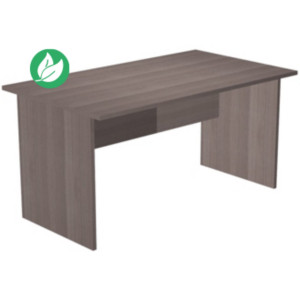 Bureau droit Pronto Bois - L.140 x P.80 cm - Plateau Cendre - Pieds panneau Cendre Bureau droit Pronto Bois - L.140 x P.80 cm - Plateau Cendre - Pieds panneau Cendre