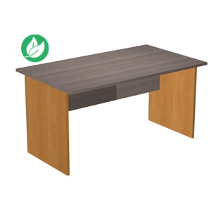 Bureau droit Pronto Bois - L.140 x P.80 cm - Plateau Cendre - Pieds panneaux Aulne Bureau droit Pronto Bois - L.140 x P.80 cm - Plateau Cendre - Pieds panneaux Aulne