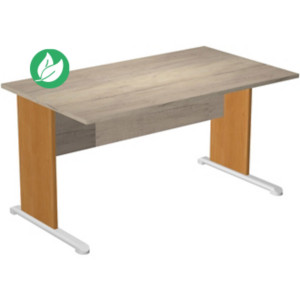 Bureau droit Pronto Bois - L.140 x P.80 cm - Plateau Chêne Canadien - Pieds L Aulne Bureau droit Pronto Bois - L.140 x P.80 cm - Plateau Chêne Canadien - Pieds L Aulne