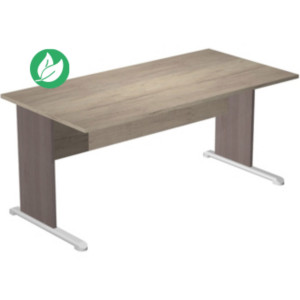 Bureau droit Pronto Bois - L.140 x P.80 cm - Plateau Chêne Canadien - Pieds L Cendre Bureau droit Pronto Bois - L.140 x P.80 cm - Plateau Chêne Canadien - Pieds L Cendre