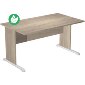 Bureau droit Pronto Bois - L.140 x P.80 cm - Plateau Chêne Canadien - Pieds L Chêne Canadien Bureau droit Pronto Bois - L.140 x P.80 cm - Plateau Chêne Canadien - Pieds L Chêne Canadien