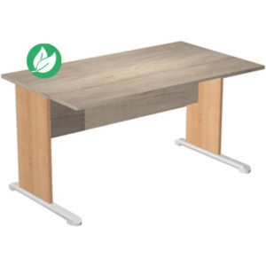 Bureau droit Pronto Bois - L.140 x P.80 cm - Plateau Chêne Canadien - Pieds L Hêtre Bureau droit Pronto Bois - L.140 x P.80 cm - Plateau Chêne Canadien - Pieds L Hêtre