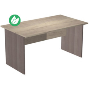Bureau droit Pronto Bois - L.140 x P.80 cm - Plateau Chêne Canadien - Pieds panneau Cendre Bureau droit Pronto Bois - L.140 x P.80 cm - Plateau Chêne Canadien - Pieds panneau Cendre