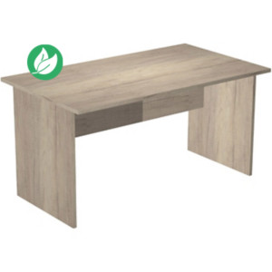 Bureau droit Pronto Bois - L.140 x P.80 cm - Plateau Chêne Canadien - Pieds panneaux Chêne Canadien Bureau droit Pronto Bois - L.140 x P.80 cm - Plateau Chêne Canadien - Pieds panneaux Chêne Canadien