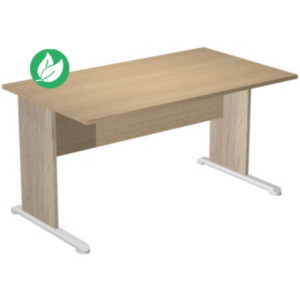 Bureau droit Pronto Bois - L.140 x P.80 cm - Plateau Chêne - Pieds L Chêne Canadien Bureau droit Pronto Bois - L.140 x P.80 cm - Plateau Chêne - Pieds L Chêne Canadien