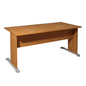 Bureau droit Pronto Bois - L.160 x P.80 cm - Plateau Aulne - Pieds L Aulne