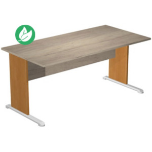 Bureau droit Pronto Bois - L.160 x P.80 cm - Plateau Chêne Canadien - Pieds L Aulne Bureau droit Pronto Bois - L.160 x P.80 cm - Plateau Chêne Canadien - Pieds L Aulne