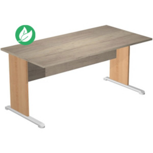 Bureau droit Pronto Bois - L.160 x P.80 cm - Plateau Chêne Canadien - Pieds L Hêtre Bureau droit Pronto Bois - L.160 x P.80 cm - Plateau Chêne Canadien - Pieds L Hêtre