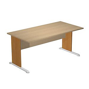 Bureau droit Pronto Bois - L.160 x P.80 cm - Plateau ChĂŞne - Pieds L Aulne