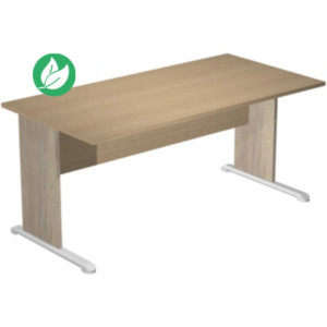 Bureau droit Pronto Bois - L.160 x P.80 cm - Plateau Chêne - Pieds L Chêne Canadien Bureau droit Pronto Bois - L.160 x P.80 cm - Plateau Chêne - Pieds L Chêne Canadien