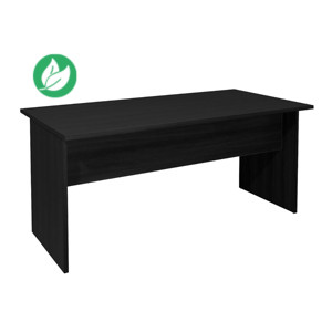 Bureau droit Pronto Bois - L.160 x P.80 cm - Plateau Noir - Pieds panneaux Noir Bureau droit Pronto Bois - L.160 x P.80 cm - Plateau Noir - Pieds panneaux Noir