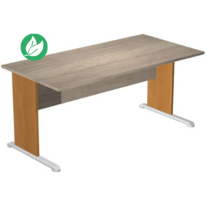 Bureau droit Pronto Bois - L.180 x P.80 cm - Plateau Chêne Canadien - Pieds L Aulne Bureau droit Pronto Bois - L.180 x P.80 cm - Plateau Chêne Canadien - Pieds L Aulne
