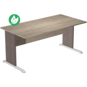 Bureau droit Pronto Bois - L.180 x P.80 cm - Plateau Chêne Canadien - Pieds L Cendre Bureau droit Pronto Bois - L.180 x P.80 cm - Plateau Chêne Canadien - Pieds L Cendre