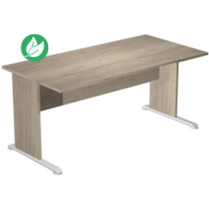 Bureau droit Pronto Bois - L.180 x P.80 cm - Plateau Chêne Canadien - Pieds L Chêne Canadien Bureau droit Pronto Bois - L.180 x P.80 cm - Plateau Chêne Canadien - Pieds L Chêne Canadien