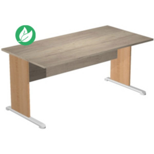 Bureau droit Pronto Bois - L.180 x P.80 cm - Plateau Chêne Canadien - Pieds L Hêtre Bureau droit Pronto Bois - L.180 x P.80 cm - Plateau Chêne Canadien - Pieds L Hêtre