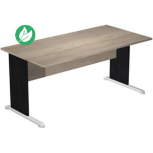 Bureau droit Pronto Bois - L.180 x P.80 cm - Plateau Chêne Canadien - Pieds L Noir Bureau droit Pronto Bois - L.180 x P.80 cm - Plateau Chêne Canadien - Pieds L Noir