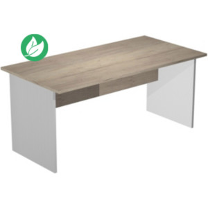Bureau droit Pronto Bois - L.180 x P.80 cm - Plateau Chêne Canadien - Pieds panneau Aluminium Bureau droit Pronto Bois - L.180 x P.80 cm - Plateau Chêne Canadien - Pieds panneau Aluminium