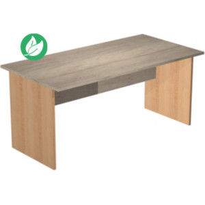 Bureau droit Pronto Bois - L.180 x P.80 cm - Plateau Chêne Canadien - Pieds panneau Hêtre Bureau droit Pronto Bois - L.180 x P.80 cm - Plateau Chêne Canadien - Pieds panneau Hêtre