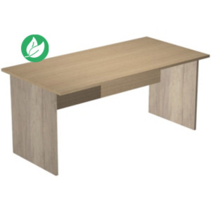 Bureau droit Pronto Bois - L.180 x P.80 cm - Plateau Chêne - Pieds panneau Chêne Canadien Bureau droit Pronto Bois - L.180 x P.80 cm - Plateau Chêne - Pieds panneau Chêne Canadien