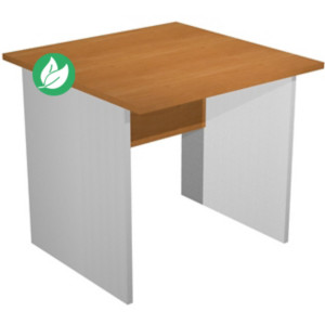 Bureau droit Pronto Bois - L.80 x P.80 cm - Plateau Aulne - Pieds panneaux Aluminium Bureau droit Pronto Bois - L.80 x P.80 cm - Plateau Aulne - Pieds panneaux Aluminium