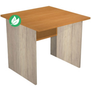 Bureau droit Pronto Bois - L.80 x P.80 cm - Plateau Aulne - Pieds panneaux Chêne Canadien Bureau droit Pronto Bois - L.80 x P.80 cm - Plateau Aulne - Pieds panneaux Chêne Canadien
