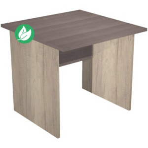 Bureau droit Pronto Bois - L.80 x P.80 cm - Plateau Cendre - Pieds panneaux Chêne Canadien Bureau droit Pronto Bois - L.80 x P.80 cm - Plateau Cendre - Pieds panneaux Chêne Canadien