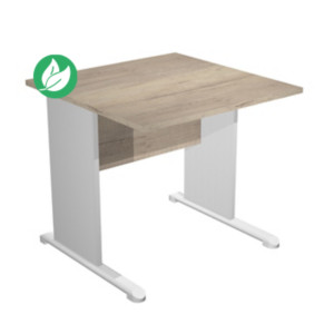 Bureau droit Pronto Bois - L.80 x P.80 cm - Plateau Chêne Canadien - Pieds L Aluminium Bureau droit Pronto Bois - L.80 x P.80 cm - Plateau Chêne Canadien - Pieds L Aluminium