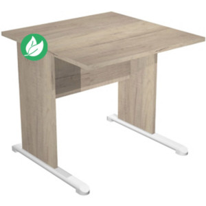Bureau droit Pronto Bois - L.80 x P.80 cm - Plateau Chêne Canadien - Pieds L Chêne Canadien Bureau droit Pronto Bois - L.80 x P.80 cm - Plateau Chêne Canadien - Pieds L Chêne Canadien