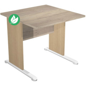 Bureau droit Pronto Bois - L.80 x P.80 cm - Plateau Chêne Canadien - Pieds L Chêne Bureau droit Pronto Bois - L.80 x P.80 cm - Plateau Chêne Canadien - Pieds L Chêne