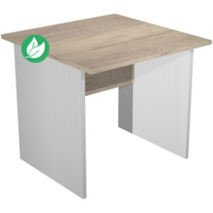 Bureau droit Pronto Bois - L.80 x P.80 cm - Plateau Chêne Canadien - Pieds panneaux Aluminium Bureau droit Pronto Bois - L.80 x P.80 cm - Plateau Chêne Canadien - Pieds panneaux Aluminium