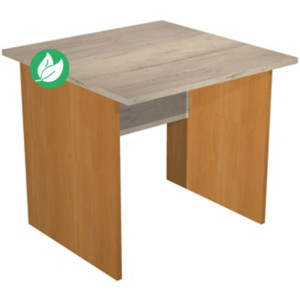 Bureau droit Pronto Bois - L.80 x P.80 cm - Plateau Chêne Canadien - Pieds panneaux Aulne Bureau droit Pronto Bois - L.80 x P.80 cm - Plateau Chêne Canadien - Pieds panneaux Aulne