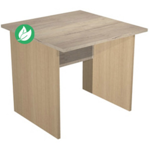 Bureau droit Pronto Bois - L.80 x P.80 cm - Plateau Chêne Canadien - Pieds panneaux Chêne Bureau droit Pronto Bois - L.80 x P.80 cm - Plateau Chêne Canadien - Pieds panneaux Chêne