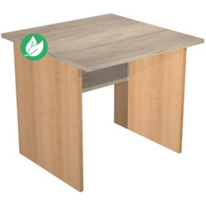Bureau droit Pronto Bois - L.80 x P.80 cm - Plateau Chêne Canadien - Pieds panneaux Hêtre Bureau droit Pronto Bois - L.80 x P.80 cm - Plateau Chêne Canadien - Pieds panneaux Hêtre