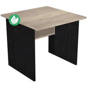 Bureau droit Pronto Bois - L.80 x P.80 cm - Plateau Chêne Canadien - Pieds panneaux Noir Bureau droit Pronto Bois - L.80 x P.80 cm - Plateau Chêne Canadien - Pieds panneaux Noir