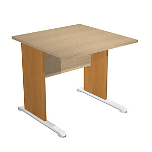 Bureau droit Pronto Bois - L.80 x P.80 cm - Plateau Chêne - Pieds L Aulne