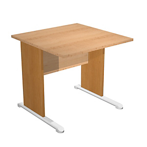 Bureau droit Pronto Bois - L.80 x P.80 cm - Plateau Hêtre - Pieds L Aulne
