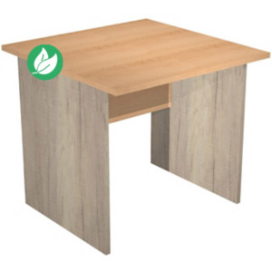 Bureau droit Pronto Bois - L.80 x P.80 cm - Plateau Hêtre - Pieds panneaux Chêne Canadien Bureau droit Pronto Bois - L.80 x P.80 cm - Plateau Hêtre - Pieds panneaux Chêne Canadien