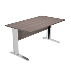 Bureau droit Pronto Prestige - L.120 x P.80 cm - Plateau Cendre - Pieds L Chrome Bureau droit Pronto Prestige - L.120 x P.80 cm - Plateau Cendre - Pieds L Chrome
