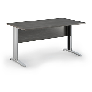 Bureau droit Pronto Prestige - L.140 x P.80 cm - Plateau Cendre - Pieds L Chrome Bureau droit Pronto Prestige - L.140 x P.80 cm - Plateau Cendre - Pieds L Chrome
