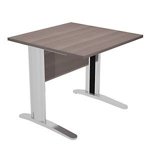 Bureau droit Pronto Prestige - L.80 x P.80 cm - Plateau Cendre - Pieds L Chrome Bureau droit Pronto Prestige - L.80 x P.80 cm - Plateau Cendre - Pieds L Chrome