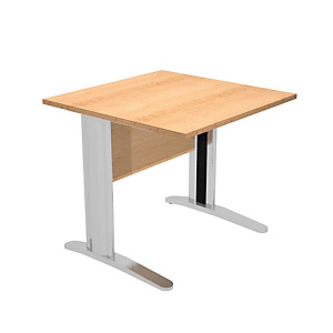 Bureau droit Pronto Prestige - L.80 x P.80 cm - Plateau Hêtre - Pieds L Chrome Bureau droit Pronto Prestige - L.80 x P.80 cm - Plateau Hêtre - Pieds L Chrome