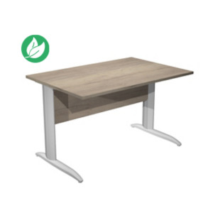 Bureau droit Pronto Métal - L.120 x P.80 cm - Plateau Chêne Canadien - Pieds L Aluminium Bureau droit Pronto Métal - L.120 x P.80 cm - Plateau Chêne Canadien - Pieds L Aluminium