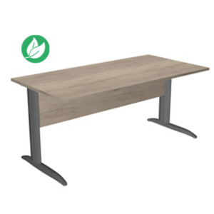 Bureau droit Pronto Métal - L.160 x P.80 cm - Plateau Chêne Canadien - Pieds L Anthracite Bureau droit Pronto Métal - L.160 x P.80 cm - Plateau Chêne Canadien - Pieds L Anthracite