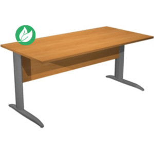 Bureau droit Pronto Métal - L.180 x P.80 cm - Plateau Aulne - Pieds droit L Anthracite Bureau droit Pronto Métal - L.180 x P.80 cm - Plateau Aulne - Pieds droit L Anthracite