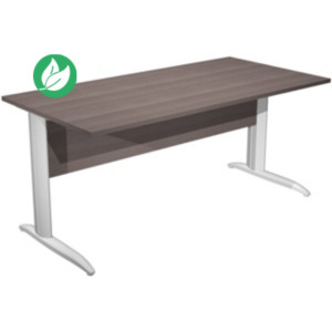 Bureau droit Pronto Métal - L.180 x P.80 cm - Plateau Cendre - Pieds droit L Aluminium Bureau droit Pronto Métal - L.180 x P.80 cm - Plateau Cendre - Pieds droit L Aluminium