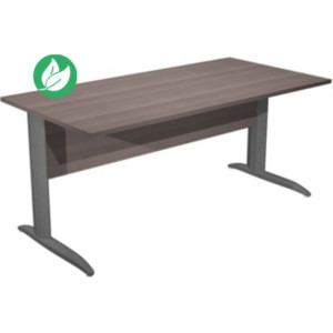 Bureau droit Pronto Métal - L.180 x P.80 cm - Plateau Cendre - Pieds droit L Anthracite Bureau droit Pronto Métal - L.180 x P.80 cm - Plateau Cendre - Pieds droit L Anthracite