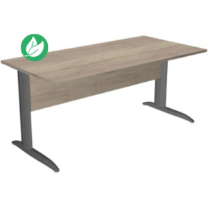 Bureau droit Pronto Métal - L.180 x P.80 cm - Plateau Chêne Canadien - Pieds droit L Anthracite Bureau droit Pronto Métal - L.180 x P.80 cm - Plateau Chêne Canadien - Pieds droit L Anthracite