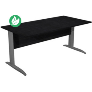 Bureau droit Pronto Métal - L.180 x P.80 cm - Plateau Noir - Pieds droit L Anthracite Bureau droit Pronto Métal - L.180 x P.80 cm - Plateau Noir - Pieds droit L Anthracite