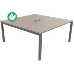 Bureau manager Burocolor avec trappe d'accès - L.160 x P.163 cm - Plateau Argile - Pieds Aluminium Bureau manager Burocolor avec trappe d'accès - L.160 x P.163 cm - Plateau Argile - Pieds Aluminium