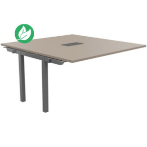 Bureau manager Suivant Burocolor avec trappe d'accès - L.140 x P.143 cm - Plateau Argile - Pieds Aluminium Bureau manager Suivant Burocolor avec trappe d'accès - L.140 x P.143 cm - Plateau Argile - Pieds Aluminium